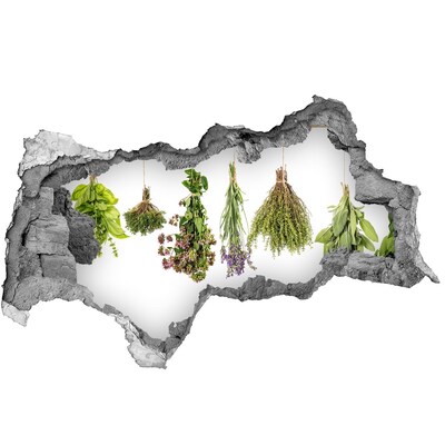 Fotomural autoadhesivo efecto agujero 3d Rincón de hierbas en la cocina