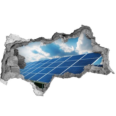 Fotomural autoadhesivo efecto agujero 3d Paneles solares en las nubes
