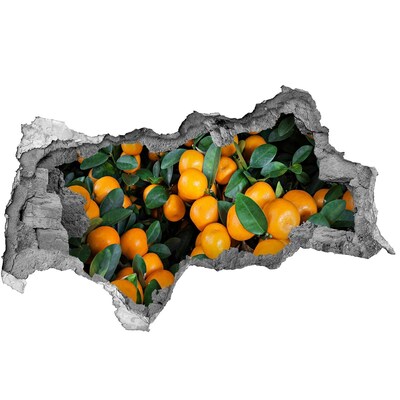 Naklejka 3D dziura okleina beton Owoce w ogrodzie pomarańczowym