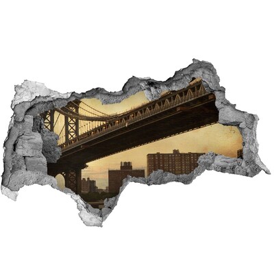 Fotomural autoadhesivo efecto agujero 3d Puente de Nueva York