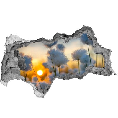 Pegatina decorativa agujero en la pared 3d Flores al atardecer