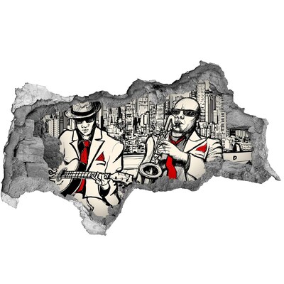 Fototapeta dziura na ścianę 3d Jazzowa scena w mieście