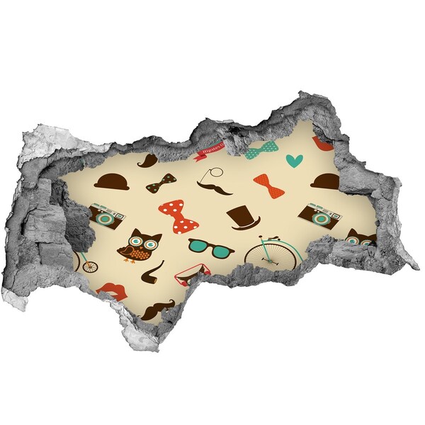 Pegatina decorativa agujero en la pared 3d Patrones y accesorios con estilo