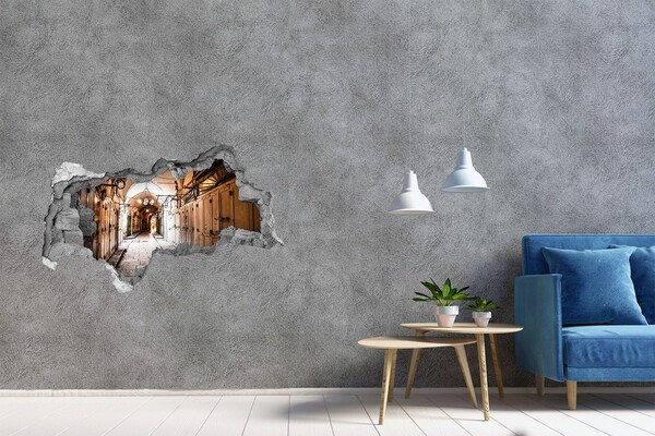 Vinilo efecto 3d pared rota irregular El encanto del antiguo bazar