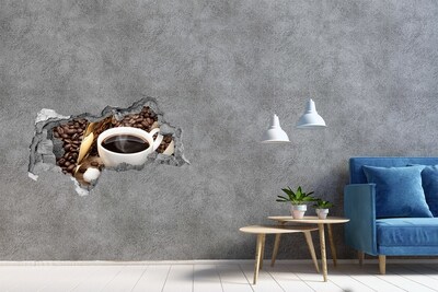 Pegatina decorativa agujero en la pared 3d Café en plena naturaleza