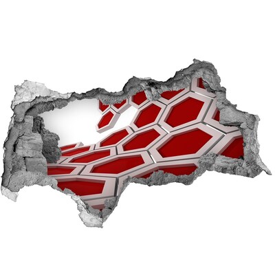 Vinilo efecto 3d pared rota irregular Laberinto rojo en hormigón