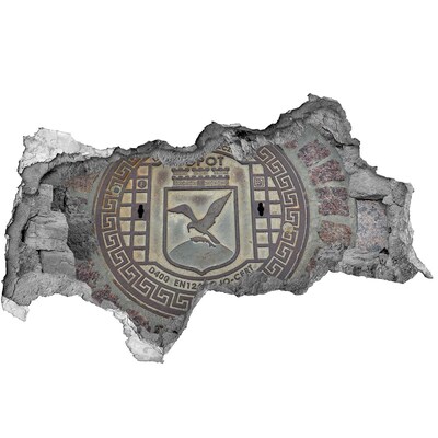 Vinilo adhesivo boquete en la pared rota Sopot – Cubierta del alcantarillado municipal