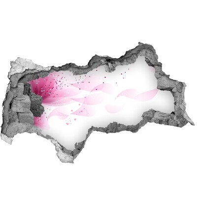 Fotomural autoadhesivo efecto agujero 3d Onda rosa a través del agujero en la pared.