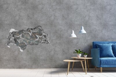 Vinilo adhesivo boquete en la pared rota Muro roto con estrellas