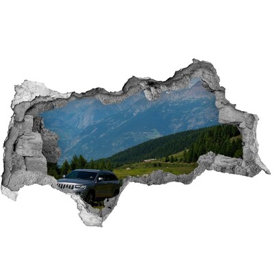 Fotomural autoadhesivo efecto agujero 3d Paisaje de montaña con un lago