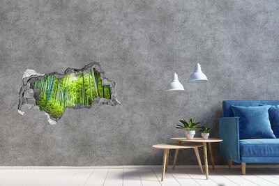 Vinilo adhesivo boquete en la pared rota bosque de bambú