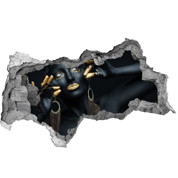 Fotomural autoadhesivo efecto agujero 3d El secreto dorado en las ruinas