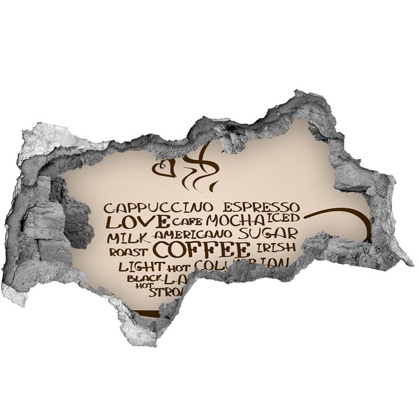 Pegatina decorativa agujero en la pared 3d Oasis de café