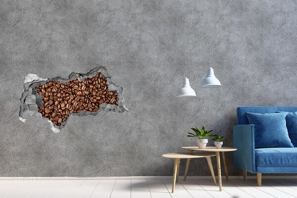Fotomural autoadhesivo efecto agujero 3d Café en un agujero en la pared