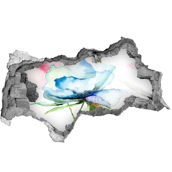 Pegatina decorativa agujero en la pared 3d Un sueño floral en hormigón