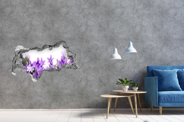 Vinilo efecto 3d pared rota irregular Flores en el paraíso