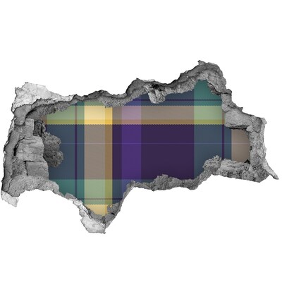 Dziura 3d fototapeta naklejka Wzór w kratę na ścianie