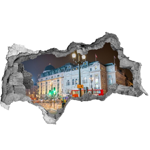 Fototapeta dziura na ścianę 3d Ulica Londynu nocą