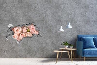 Pegatina decorativa agujero en la pared 3d Rosas en un agujero en la pared