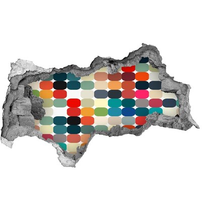 Fotomural autoadhesivo efecto agujero 3d Mosaico colorido a través de un agujero en la pared.