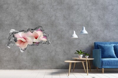 Fotomural autoadhesivo efecto agujero 3d Un sueño floral detrás de la pared.