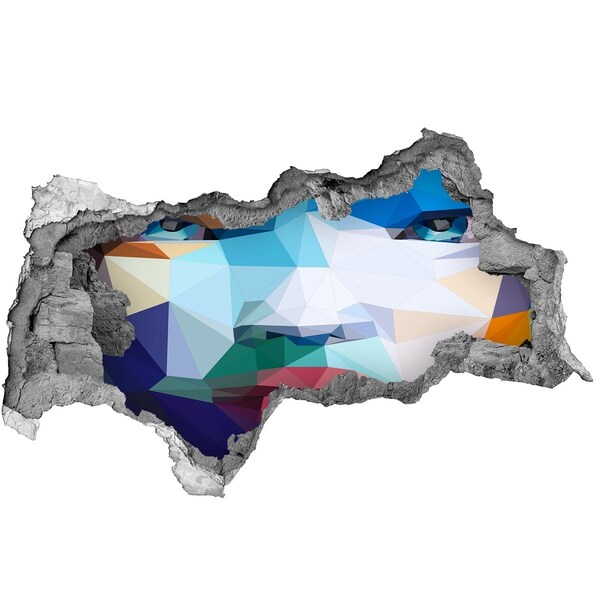 Dziura 3d fototapeta naklejka Krajobraz w kolorach geometrii