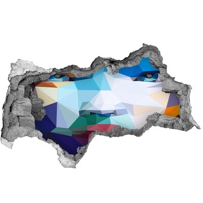 Vinilo adhesivo boquete en la pared rota Un paisaje en los colores de la geometría