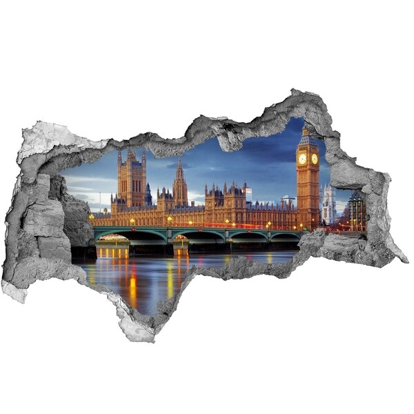 Pegatina decorativa agujero en la pared 3d Vista de Londres