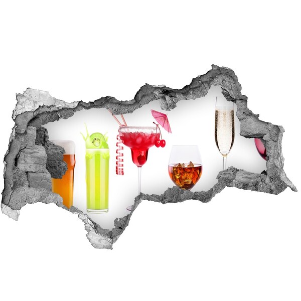 Vinilo efecto 3d pared rota irregular Bar de playa