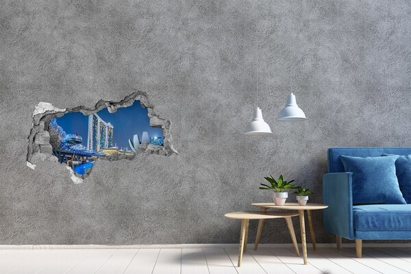 Fotomural autoadhesivo efecto agujero 3d Arquitectura moderna en Singapur