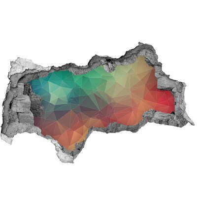 Fotomural autoadhesivo efecto agujero 3d Geometría colorida en un agujero en la pared.