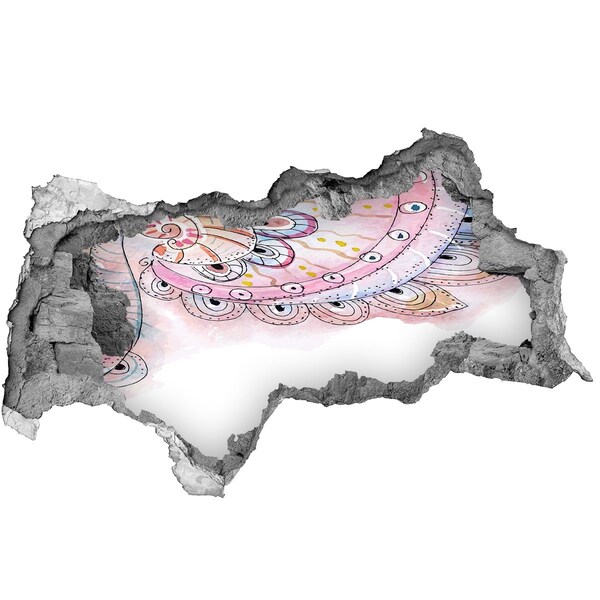 Dziura 3d fototapeta naklejka Kolorowy wzór na tle betonu