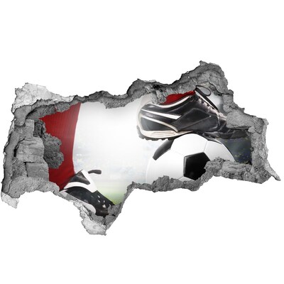 Fototapeta dziura na ścianę 3d Piłkarska pasja za murami
