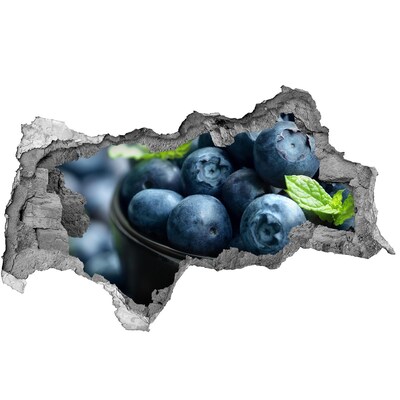Fotomural autoadhesivo efecto agujero 3d Arándanos en un agujero en la pared