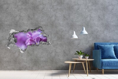 Vinilo efecto 3d pared rota irregular Un oasis floral en hormigón