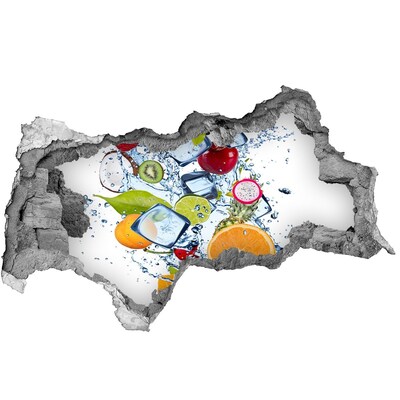 Fotomural autoadhesivo efecto agujero 3d Cascada de hielo afrutado