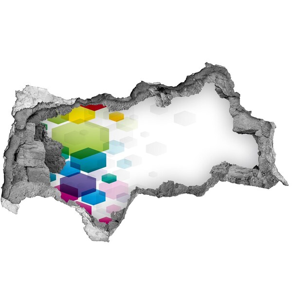 Pegatina decorativa agujero en la pared 3d Abstracción moderna en hormigón