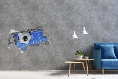 Vinilo efecto 3d pared rota irregular Un gol en el fútbol