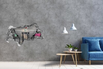 Fototapeta dziura na ścianę Złoty stół w eleganckim wnętrzu