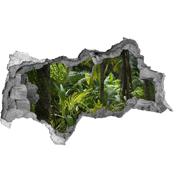 Pegatina decorativa agujero en la pared 3d Jungla tropical detrás del muro