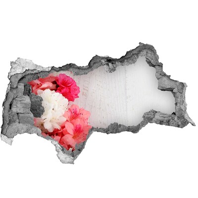 Vinilo adhesivo boquete en la pared rota Un oasis floral detrás del muro