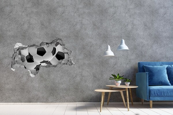 Fotomural autoadhesivo efecto agujero 3d Ilusión de fútbol en la pared