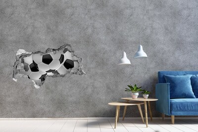 Fotomural autoadhesivo efecto agujero 3d Ilusión de fútbol en la pared