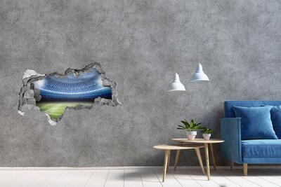 Fotomural autoadhesivo efecto agujero 3d El estadio de fútbol en acción