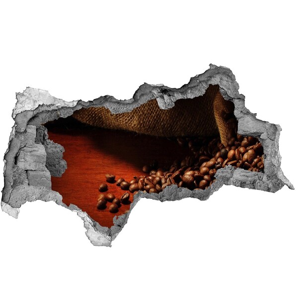 Naklejka dziura na ścianę beton Kawa w zniszczonej ścianie