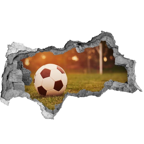 Fotomural autoadhesivo efecto agujero 3d Fútbol en el campo