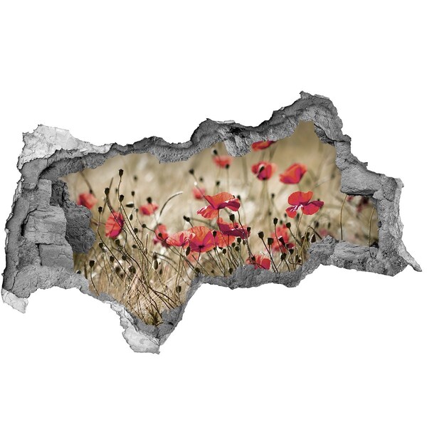 Fotomural autoadhesivo efecto agujero 3d Un paraíso floral entre el hormigón