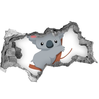 Vinilo efecto 3d pared rota irregular Koala en un agujero en la pared