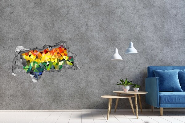 Vinilo adhesivo boquete en la pared rota Agujero colorido en la pared