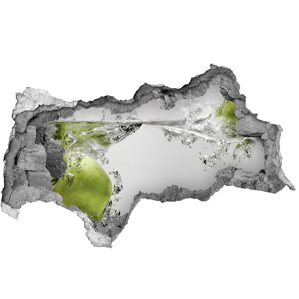 Fotomural autoadhesivo efecto agujero 3d La manzana hundida